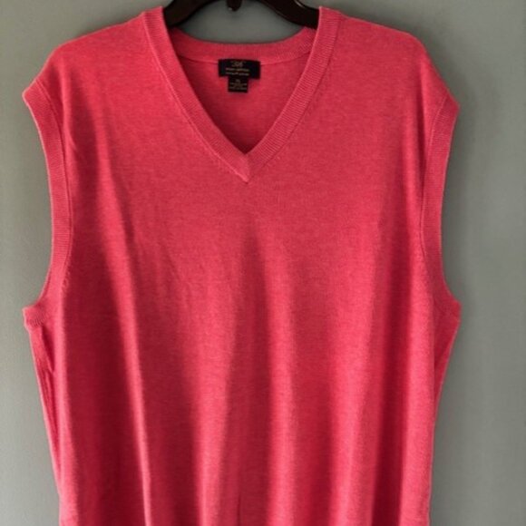 Brooks Brothers XL 100% Supima Cotton V-Neck Sweater Vest Red Wash Preppy Soft - Picture 1 of 5